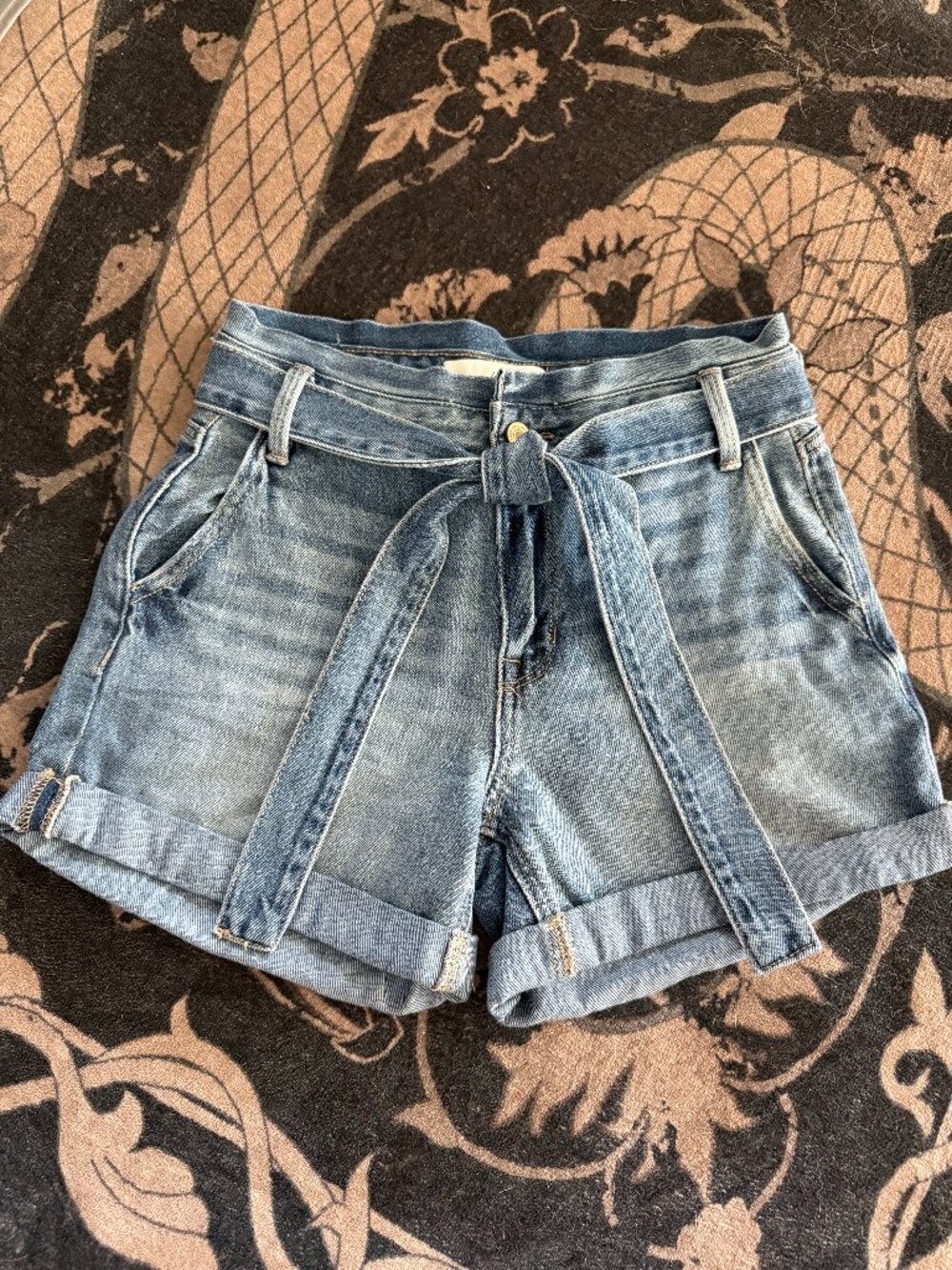 KanCan Tie Waist Denim Short